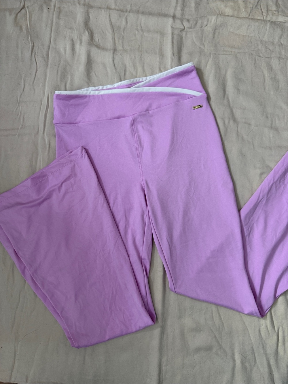 Justice Lavender Kids Leggings with Gold Logo